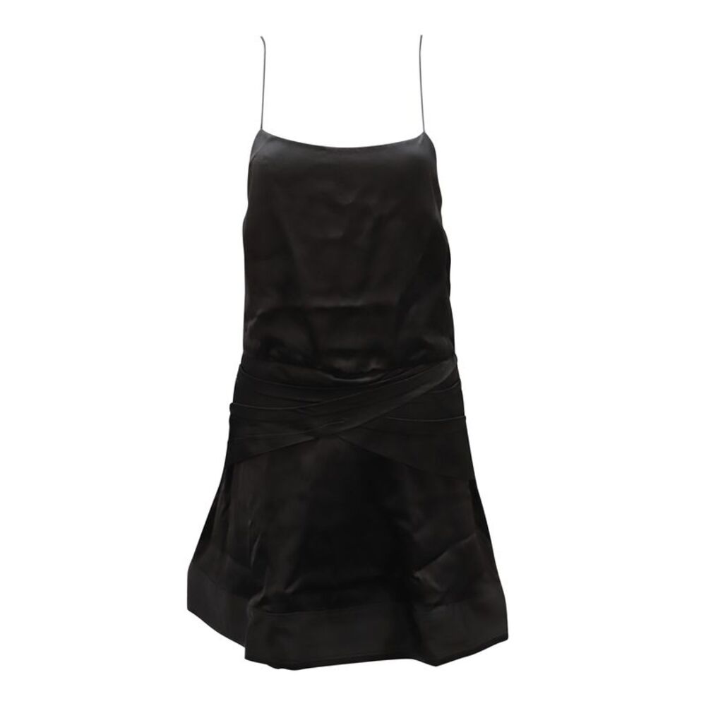 Derek Lam 10 Crosby Cami Flounce Mini Dress in Black Viscose
